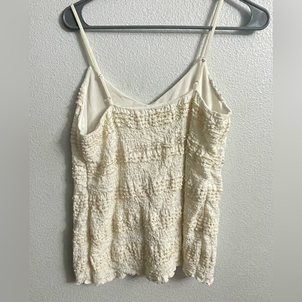 Banana Republic Cream White Gold Cami Tank Lace Size Medium - Picture 3 of 9